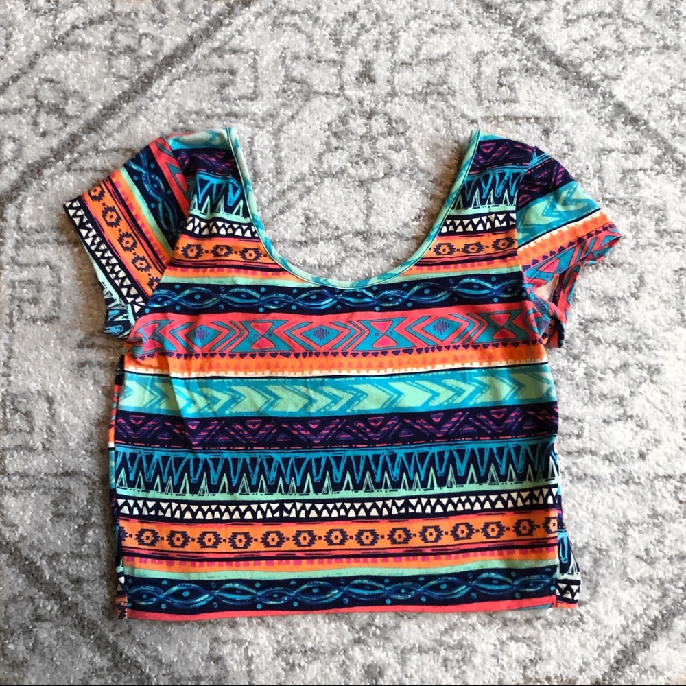 Crop top with open bow back - juniors medium